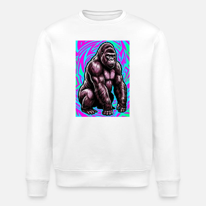 Gorilla - Stanley/Stella Unisex Bio-Sweatshirt ROLLER - Weiß