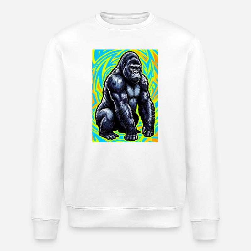 Gorilla - Stanley/Stella Unisex Bio-Sweatshirt ROLLER - Weiß