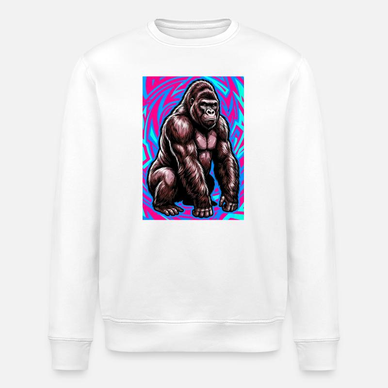 Gorilla - Stanley/Stella Unisex Bio-Sweatshirt ROLLER - Weiß