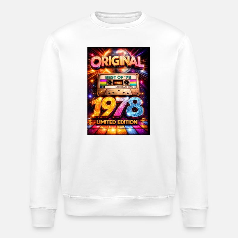Originale Retro-Disco-Edition von 1978 - Stanley/Stella Unisex Bio-Sweatshirt ROLLER - Weiß