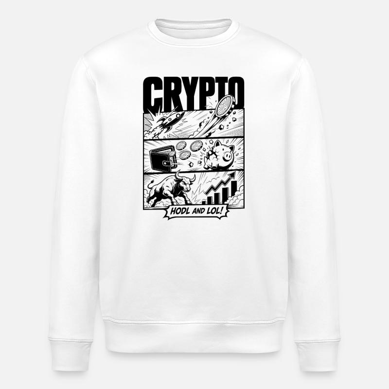 HODL LOL Crypto Comic - Sweat bio ROLLER Stanley/Stella Unisexe - blanc
