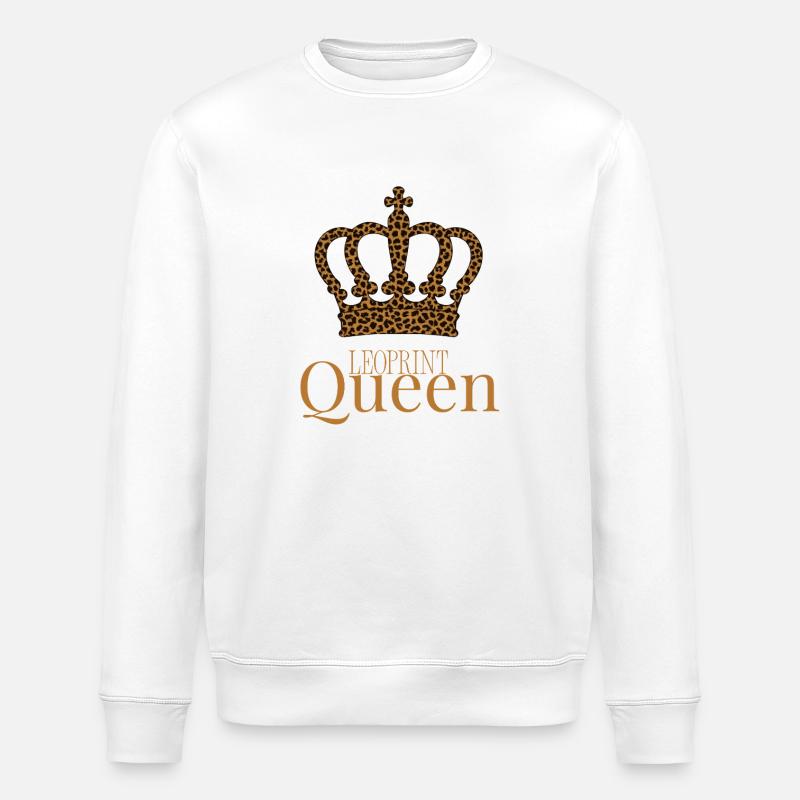 Couronne de Reine Léoimprimée - Sweat bio ROLLER Stanley/Stella Unisexe - blanc