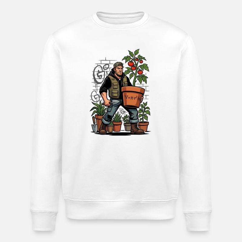 Gardener with tomato formula - Stanley/Stella ROLLER Unisex Organic Sweatshirt - white
