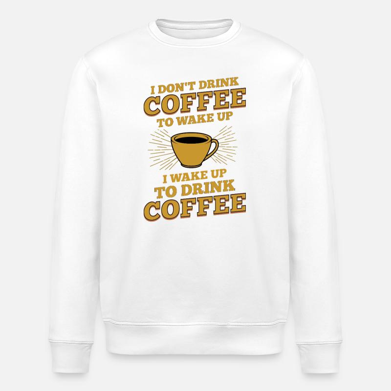 Lustiges Kaffeeliebhaber-Zitatdesign - Stanley/Stella Unisex Bio-Sweatshirt ROLLER - Weiß