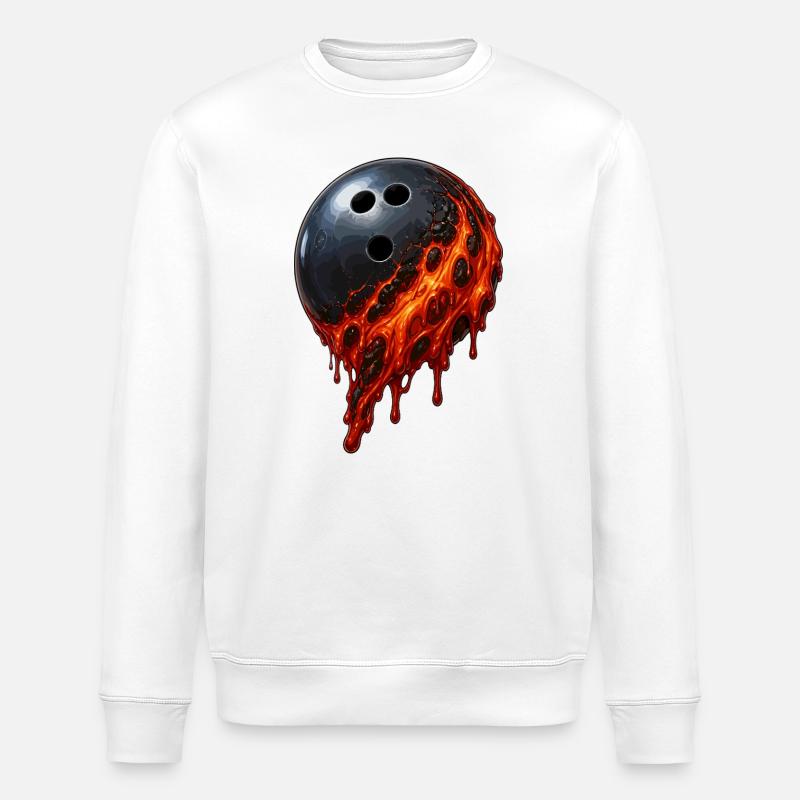 Lava Bowling Kugel - Stanley/Stella Unisex Bio-Sweatshirt ROLLER - Weiß