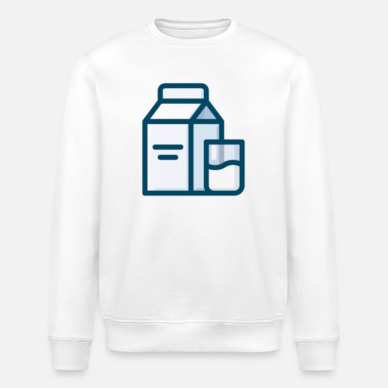 milk lait cow vache veggie - Sweat bio ROLLER Stanley/Stella Unisexe - blanc
