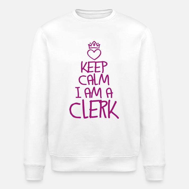Restez calme Clerk - Sweat bio ROLLER Stanley/Stella Unisexe - blanc