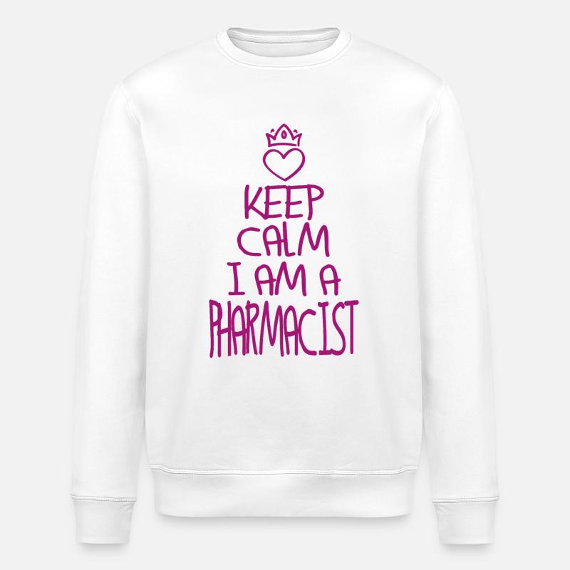 Keep Calm Pharmacist cool - Stanley/Stella ROLLER Unisex Organic Sweatshirt - white