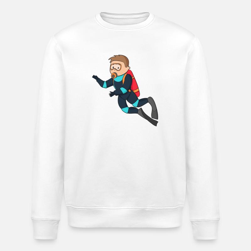 Diving - Stanley/Stella ROLLER Unisex Organic Sweatshirt - white