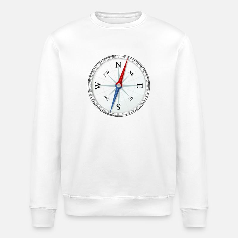 kompas - Stanley/Stella økologisk unisex-sweatshirt ROLLER - hvid