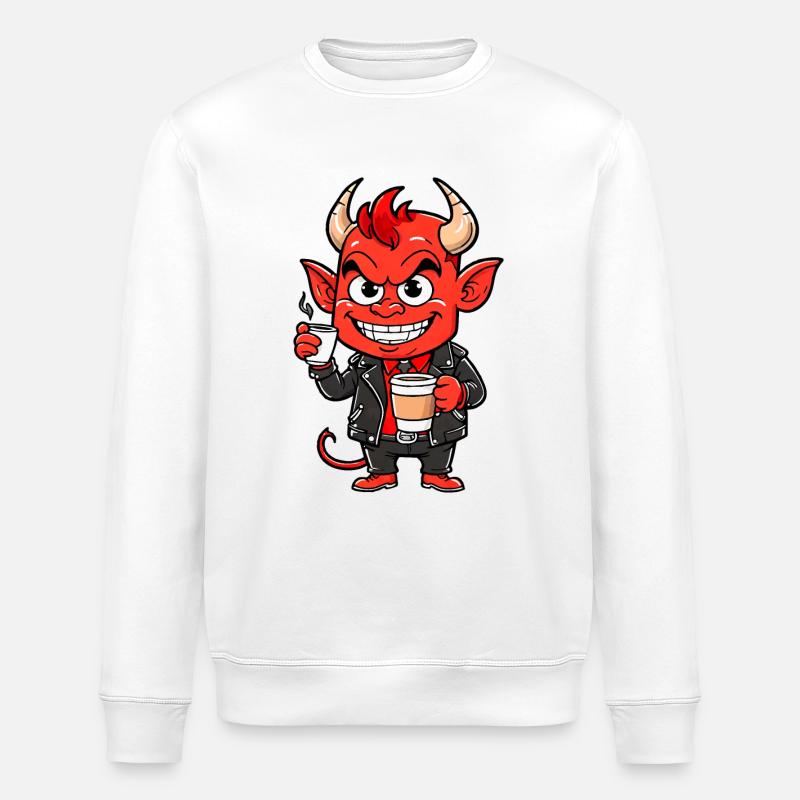 Diable rouge - Sweat bio ROLLER Stanley/Stella Unisexe - blanc