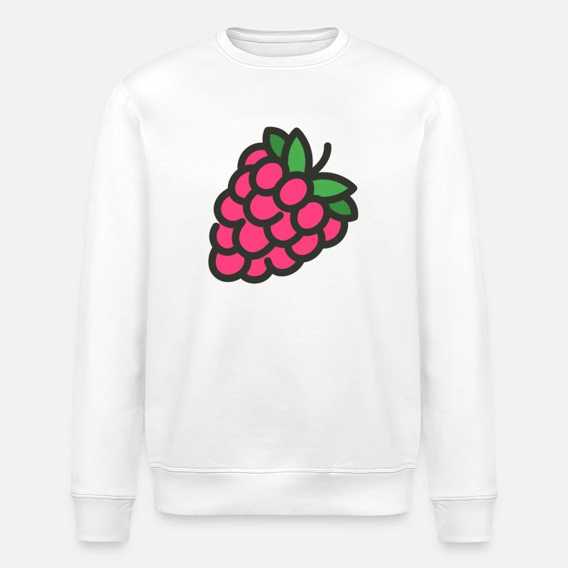 Raspberry - Raspberries MOTIVE - Stanley/Stella ROLLER Unisex Organic Sweatshirt - white