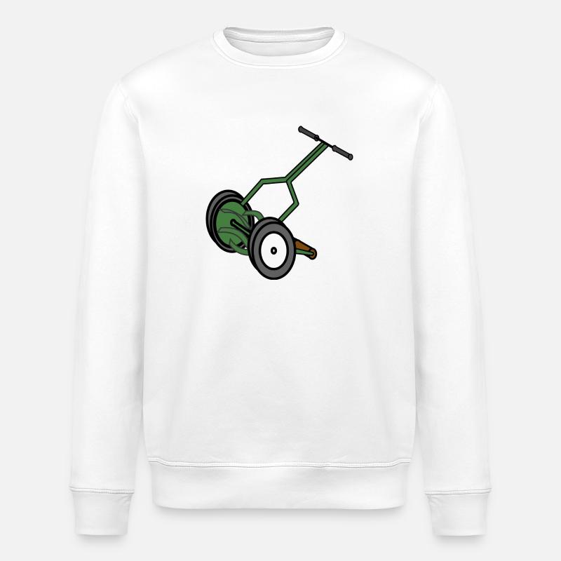 rasenmaeher lawn mower mowing machine4 - Stanley/Stella ROLLER Unisex Organic Sweatshirt - white