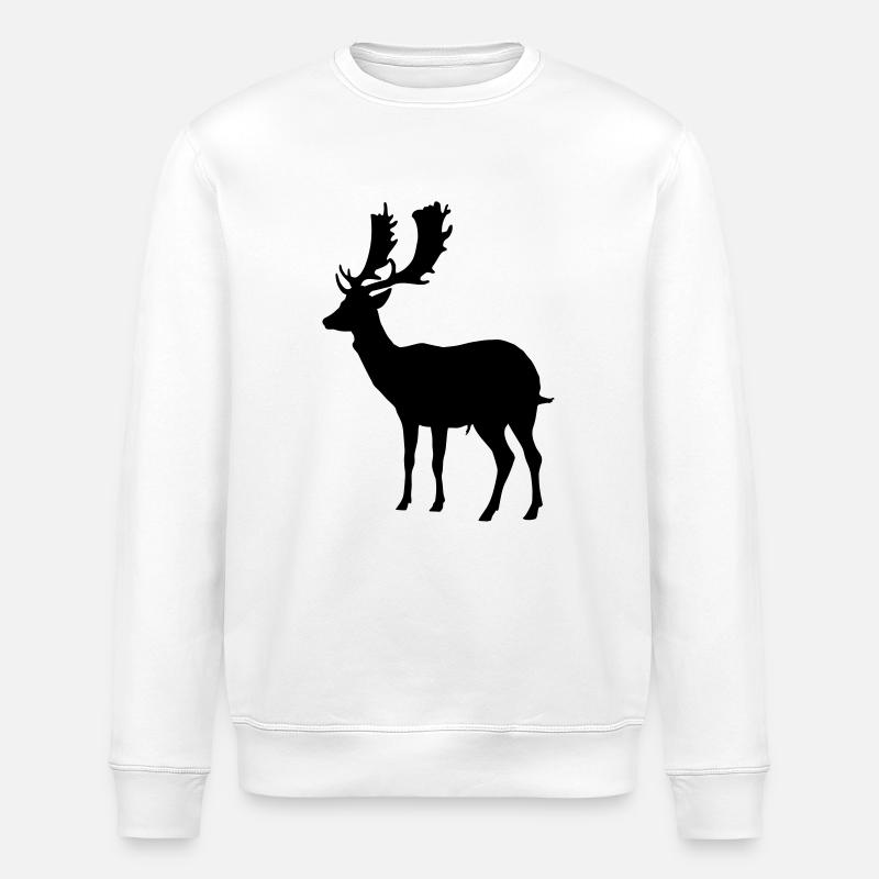 hirsch - geweih - jagd - jäger - Stanley/Stella Unisex Bio-Sweatshirt ROLLER - Weiß