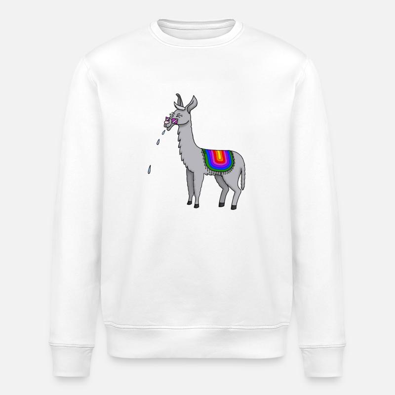 Spuckendes Lama - Stanley/Stella Unisex Bio-Sweatshirt ROLLER - Weiß