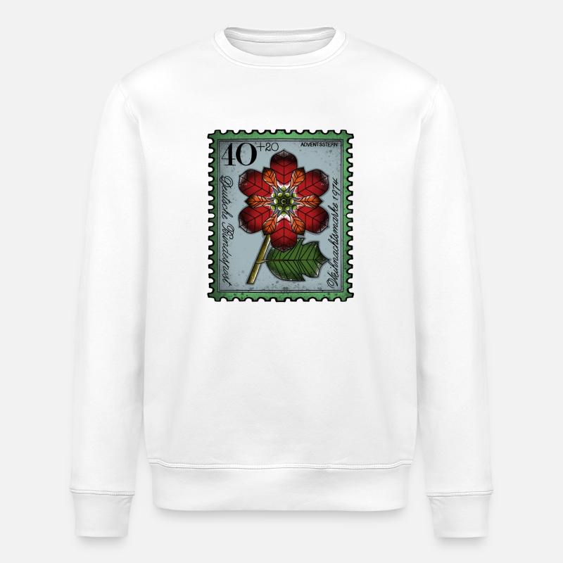 Briefmarke Adventsstern - Stanley/Stella Unisex Bio-Sweatshirt ROLLER - Weiß