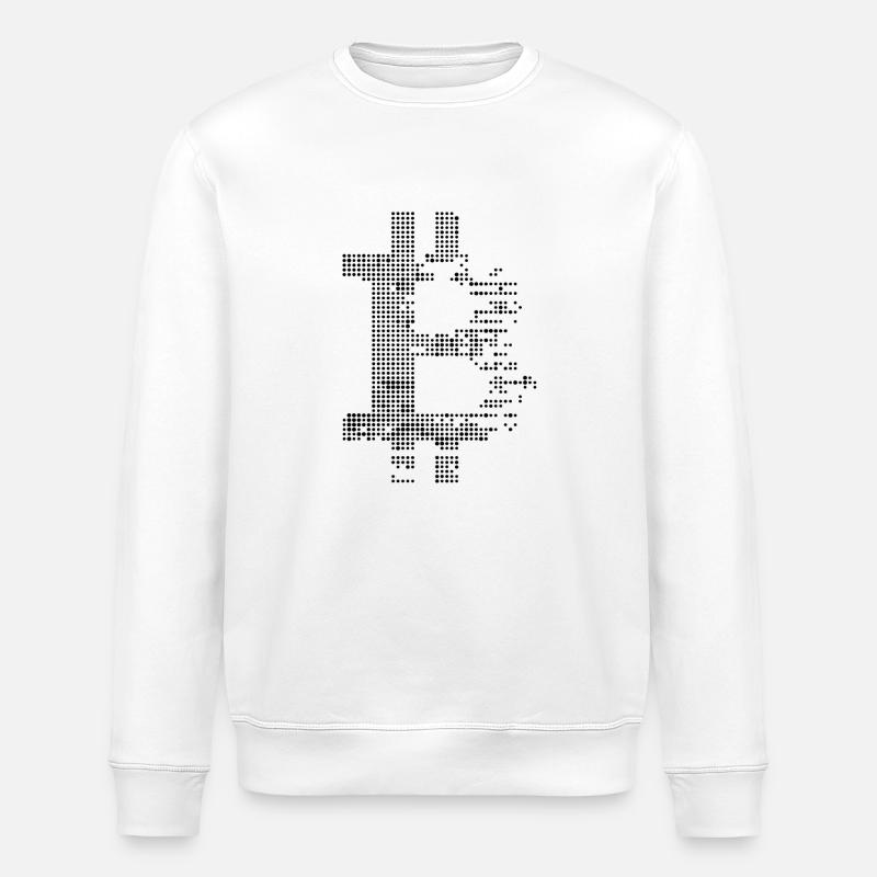 Bitcoin noir - Sweat bio ROLLER Stanley/Stella Unisexe - blanc