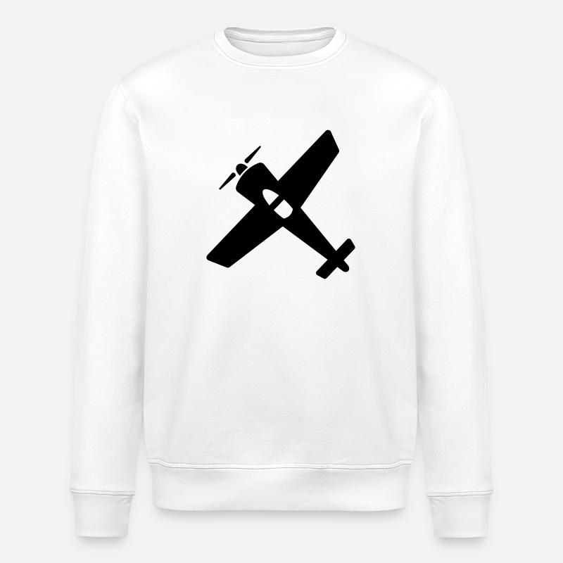 Airplane gift model airplane - Stanley/Stella ROLLER Unisex Organic Sweatshirt - white