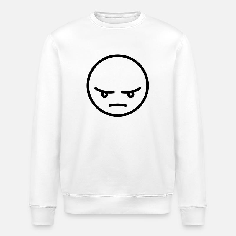 Wütender Smiley Geschenk Idee - Stanley/Stella Unisex Bio-Sweatshirt ROLLER - Weiß