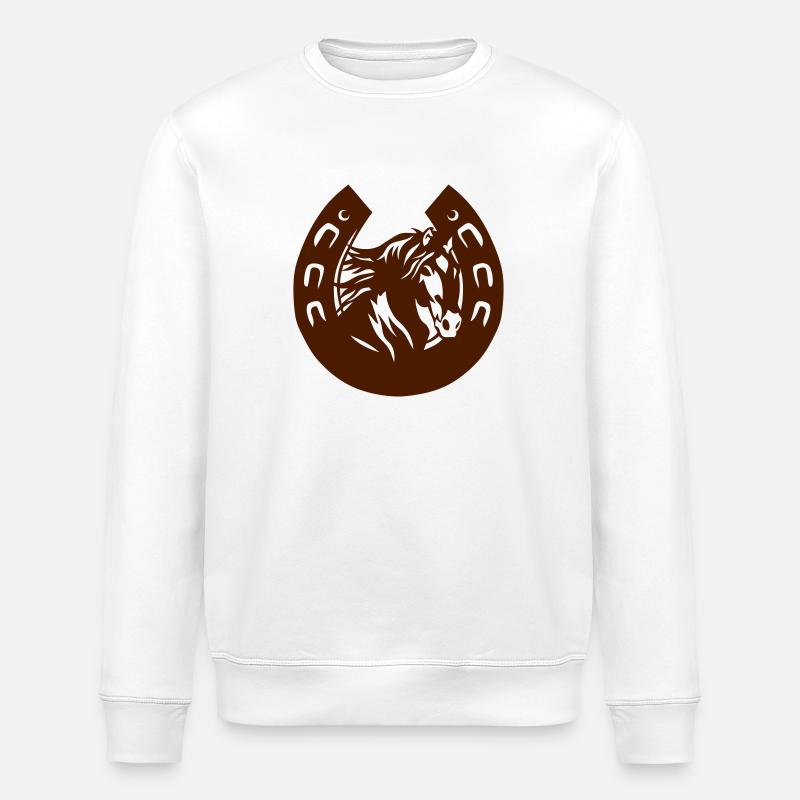 Eisen Pferdekopf Pferdekopf-Logo 3 - Stanley/Stella Unisex Bio-Sweatshirt ROLLER - Weiß