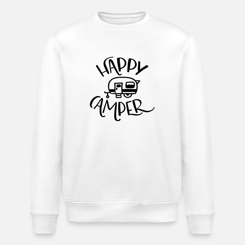 HAPPY CAMPER - Stanley/Stella Unisex Bio-Sweatshirt ROLLER - Weiß