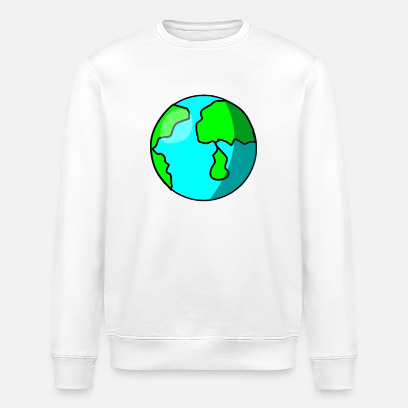 world - Stanley/Stella ROLLER Unisex Organic Sweatshirt - white