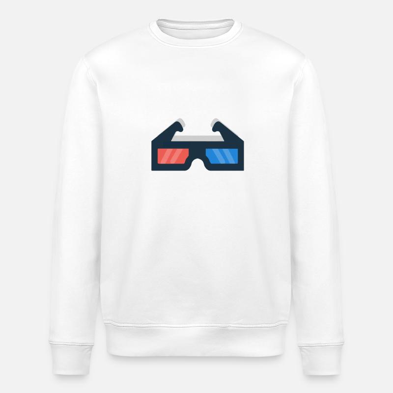 Cinema 3-D glasses! Gift idea - Stanley/Stella ROLLER Unisex Organic Sweatshirt - white