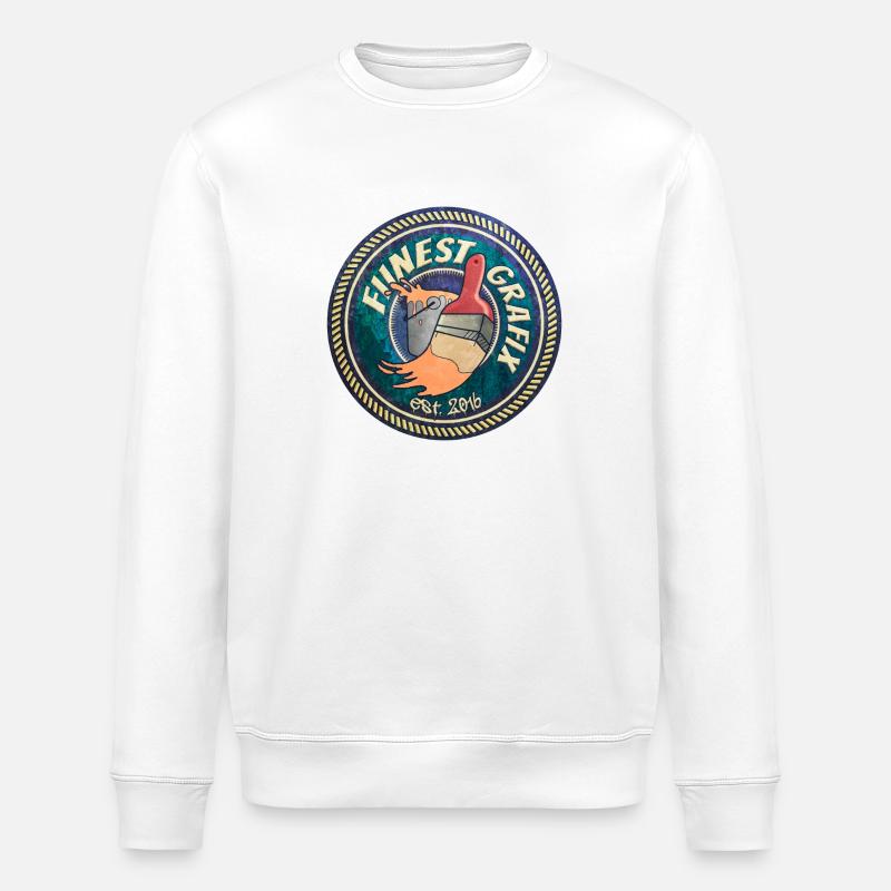 Fiinest Grafix - Retro Brush - Stanley/Stella Unisex Bio-Sweatshirt ROLLER - Weiß