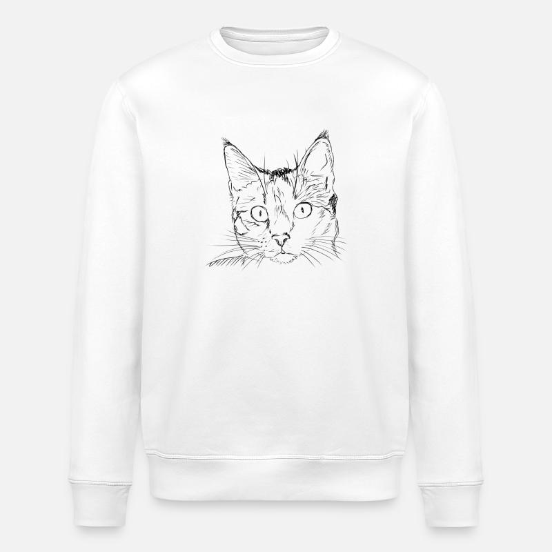 dessin de chat - Sweat bio ROLLER Stanley/Stella Unisexe - blanc