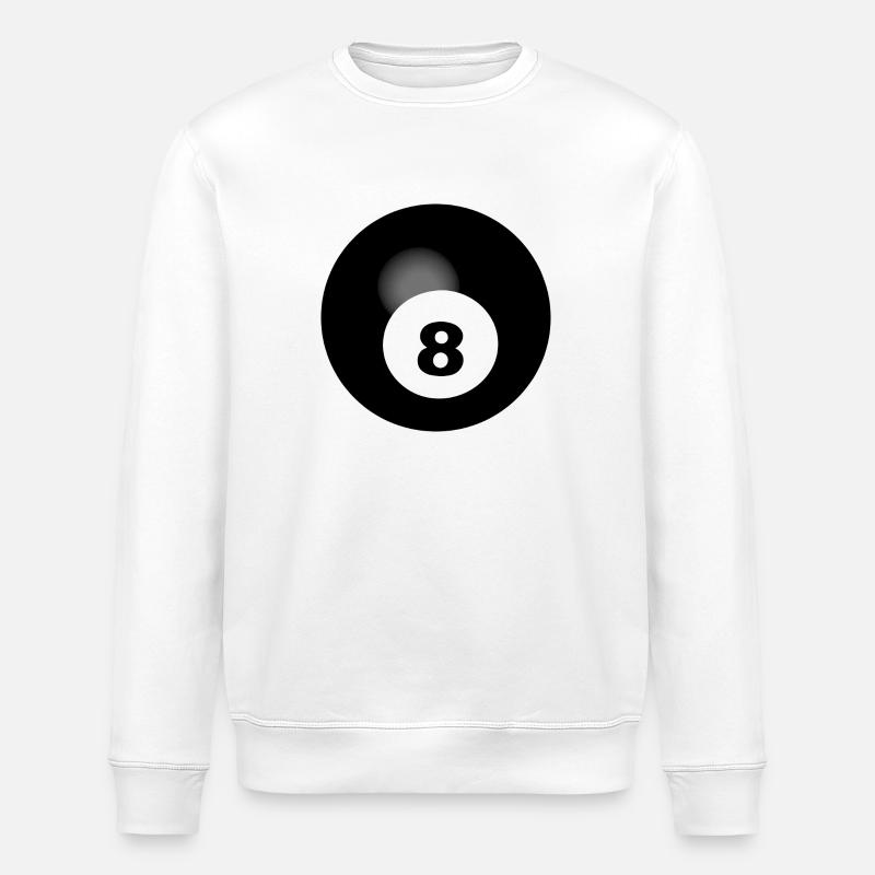 Noir 8 Billard - Sweat bio ROLLER Stanley/Stella Unisexe - blanc