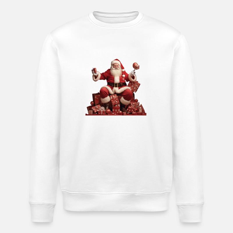Père Noël sur les cadeaux - Sweat bio ROLLER Stanley/Stella Unisexe - blanc