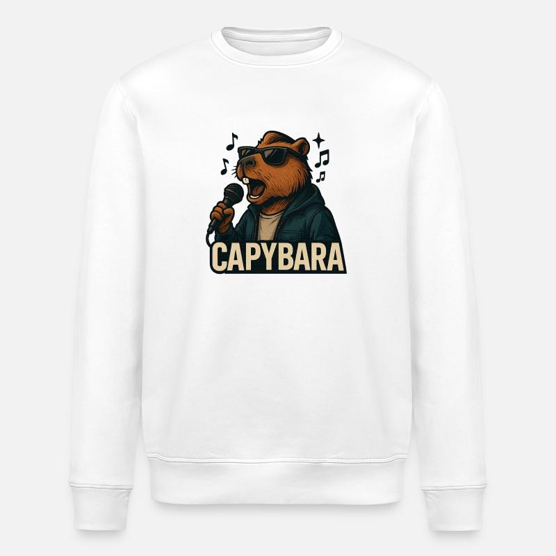 Capybara - Stanley/Stella Unisex Bio-Sweatshirt ROLLER - Weiß