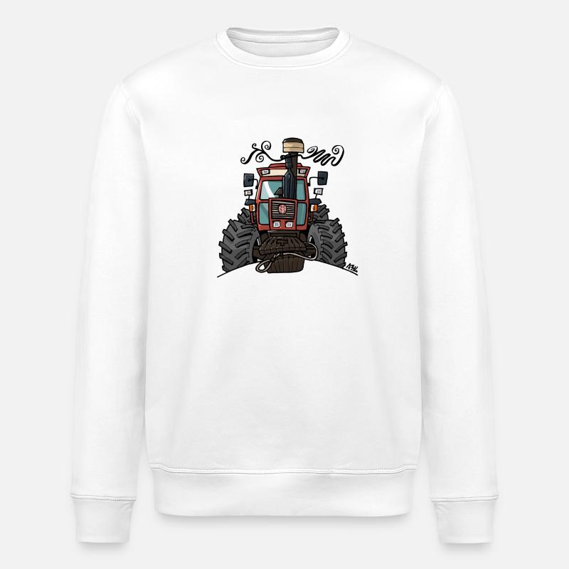 0449 Brown Traktor - Stanley/Stella Unisex Bio-Sweatshirt ROLLER - Weiß