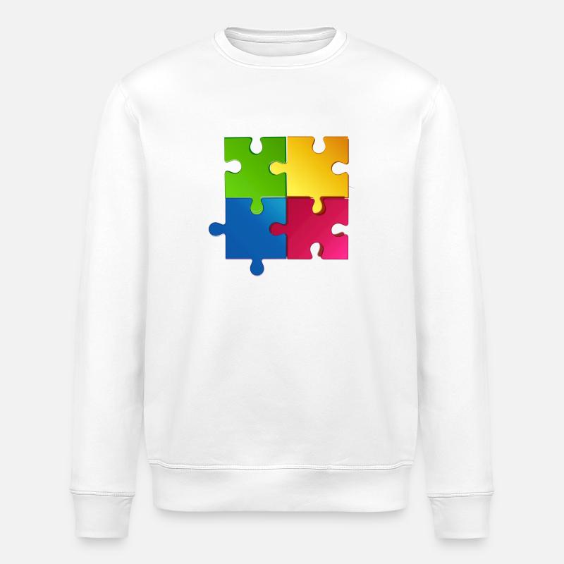 puzzle - Stanley/Stella ROLLER Unisex Organic Sweatshirt - white