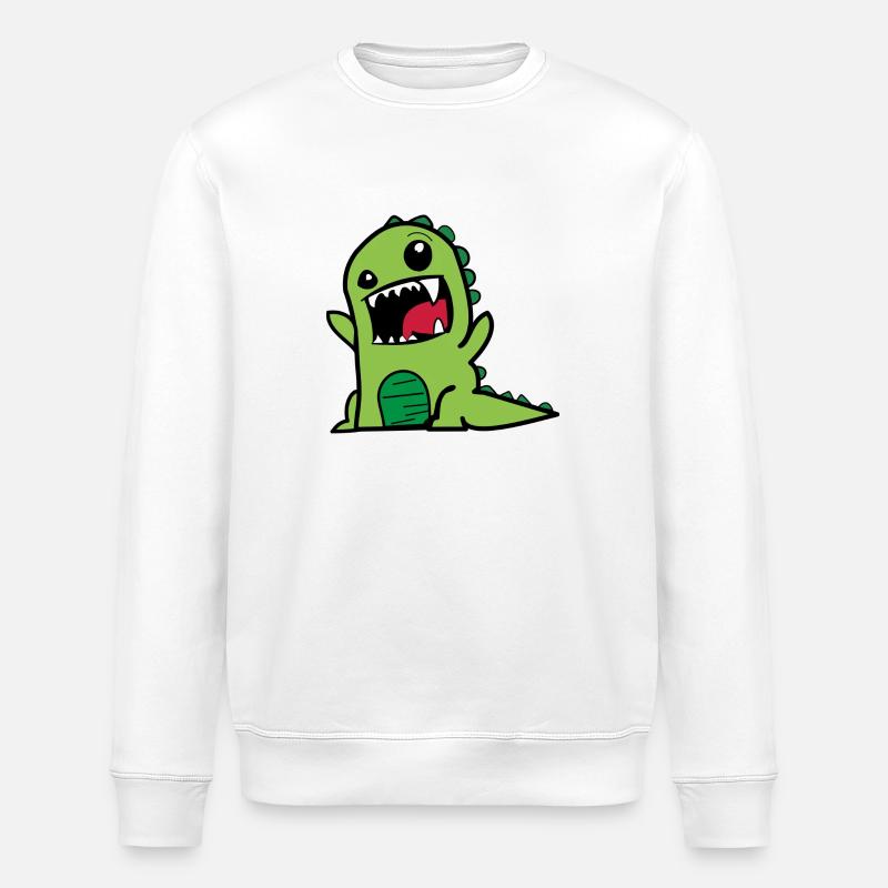Dino Comic Cartoon - Stanley/Stella Unisex Bio-Sweatshirt ROLLER - Weiß
