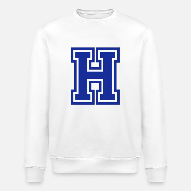 Buchstabe H - Stanley/Stella Unisex Bio-Sweatshirt ROLLER - Weiß