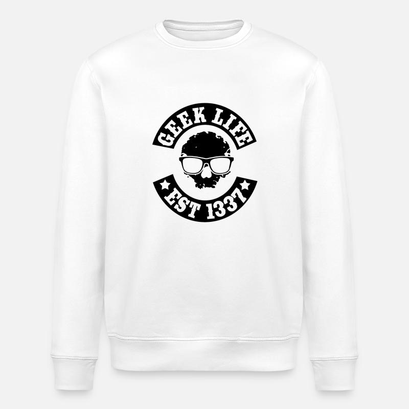 Geek life skull - Stanley/Stella Unisex Bio-Sweatshirt ROLLER - Weiß