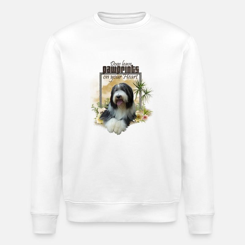 Bearded Collie 028-14-klein-01 - Stanley/Stella Unisex Bio-Sweatshirt ROLLER - Weiß