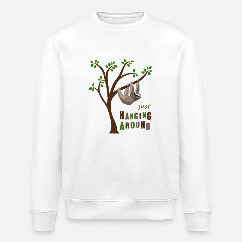 Faultier hängt rum - Stanley/Stella Unisex Bio-Sweatshirt ROLLER - Weiß
