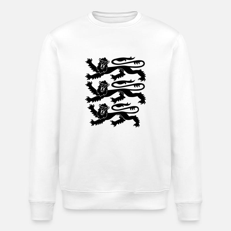 England Three Lions - Stanley/Stella økologisk unisex-sweatshirt ROLLER - hvid