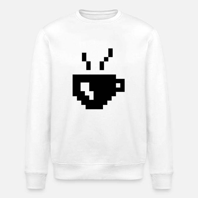 Coffee Pixel - Stanley/Stella Unisex Bio-Sweatshirt ROLLER - Weiß