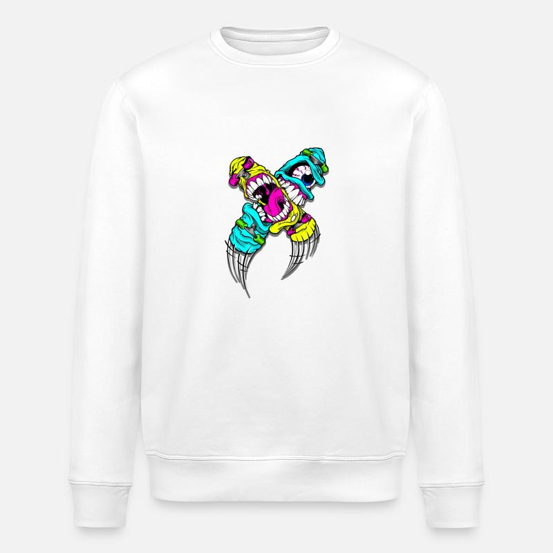 Skateboard Monsters - Stanley/Stella Unisex Bio-Sweatshirt ROLLER - Weiß