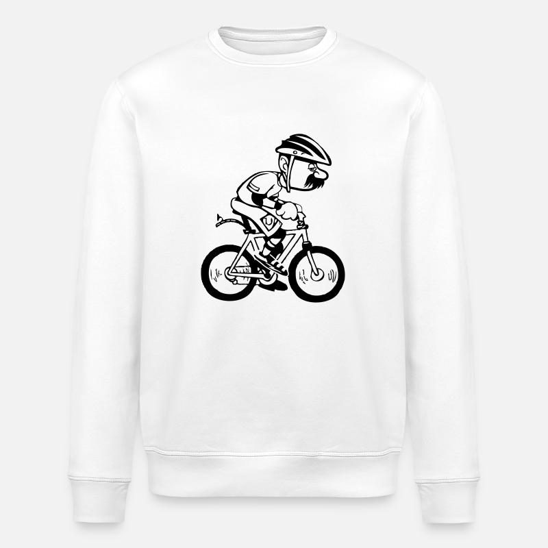 fahrrad witzig comic alter mann - Stanley/Stella ROLLER Unisex Organic Sweatshirt - white