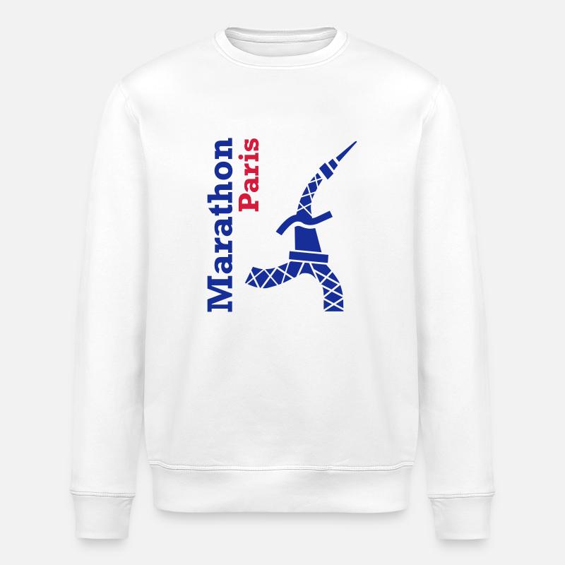 paris_marathon_eiffelturm - Stanley/Stella ROLLER Unisex Organic Sweatshirt - white