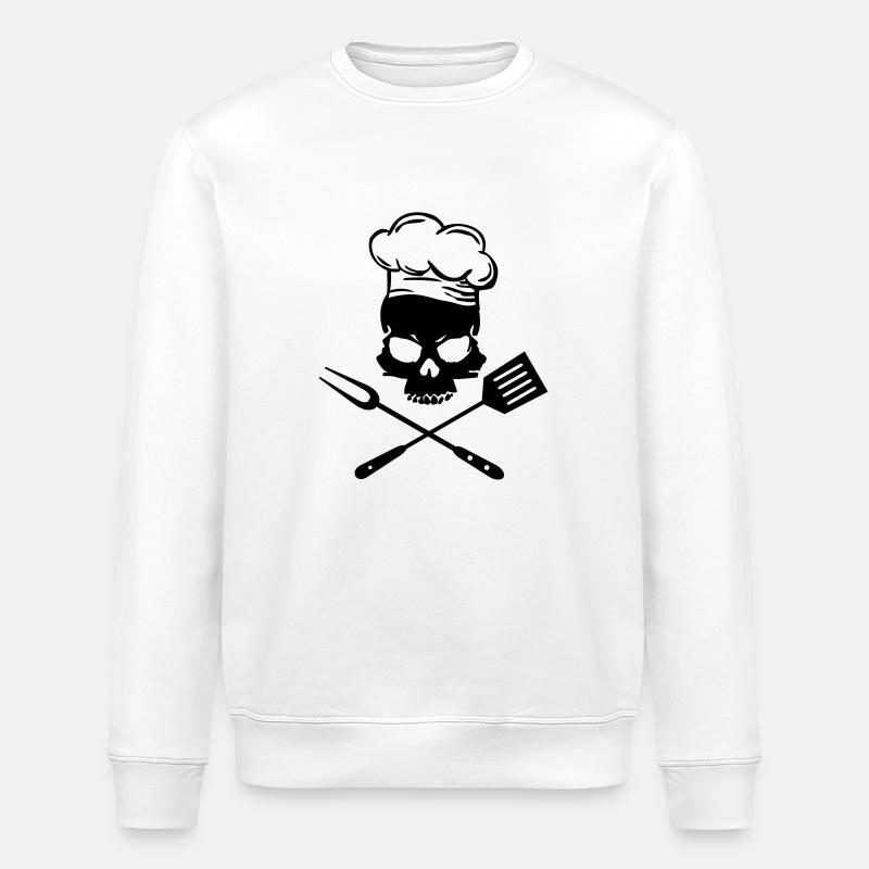 Grill Skull - Sweat bio ROLLER Stanley/Stella Unisexe - blanc