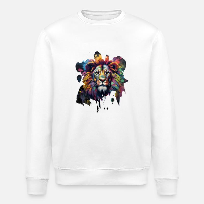 Lion de style graffiti - Sweat bio ROLLER Stanley/Stella Unisexe - blanc
