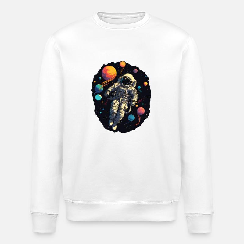 Astronaut im Weltall - Stanley/Stella Unisex Bio-Sweatshirt ROLLER - Weiß