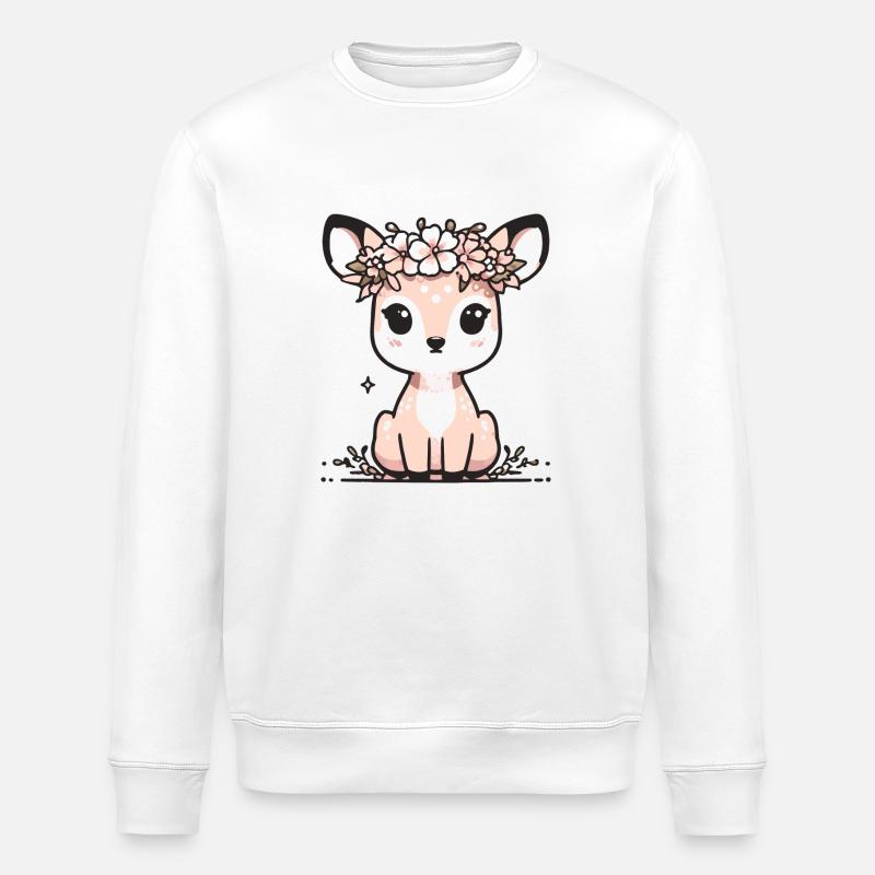 süßes Reh - Stanley/Stella Unisex Bio-Sweatshirt ROLLER - Weiß