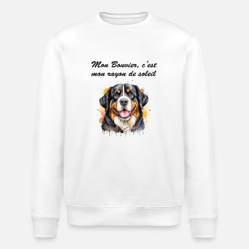 Bouvier rayon de soleil - Sweat bio ROLLER Stanley/Stella Unisexe - blanc