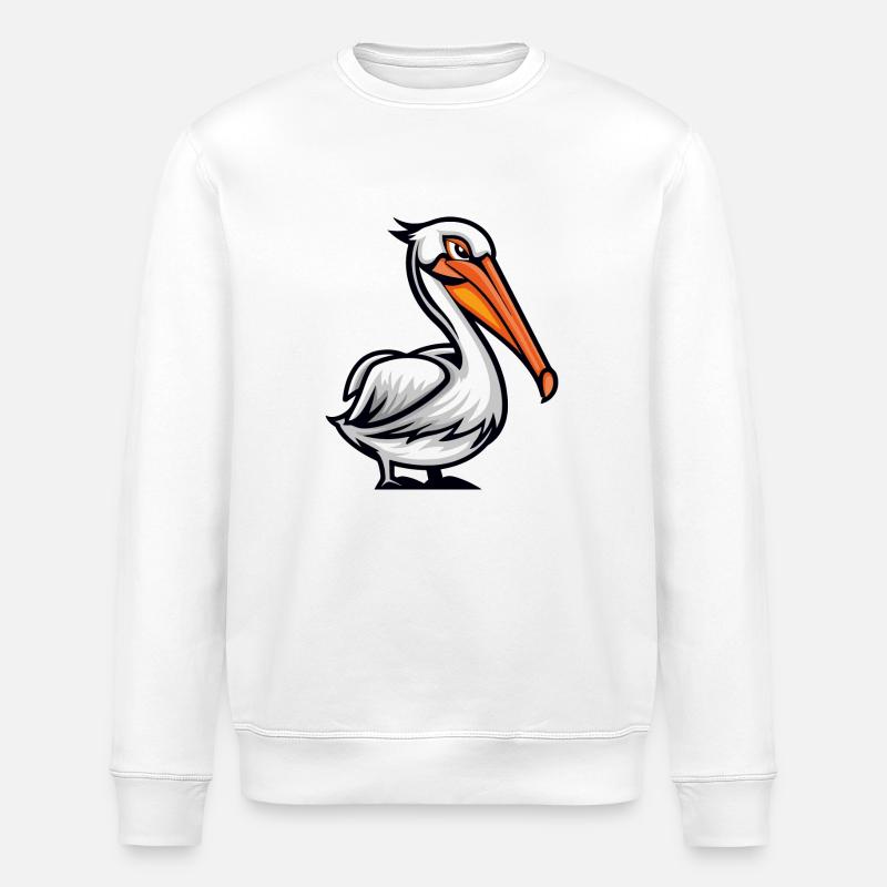 pelikan comic - Stanley/Stella Unisex Bio-Sweatshirt ROLLER - Weiß